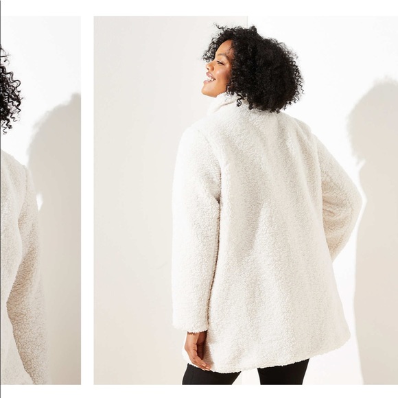 NWT LOFT funnel neck zip up teddy bear jacket - Picture 3 of 9